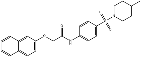 N-{4-[(4-methyl-1-piperidinyl)sulfonyl]phenyl}-2-(2-naphthyloxy)acetamide,349621-14-3,结构式