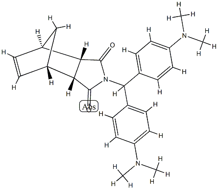 2-[Bis[4-(dimethylamino)phenyl]methyl]-3aβ,4,7,7aβ-tetrahydro-4β,7β-methano-1H-isoindole-1,3(2H)-dione Structure