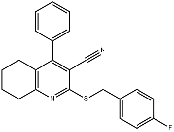 2-[(4-fluorobenzyl)sulfanyl]-4-phenyl-5,6,7,8-tetrahydro-3-quinolinecarbonitrile 化学構造式
