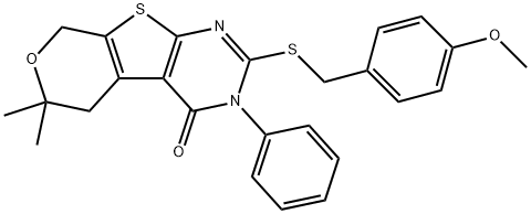 351007-50-6 2-[(4-methoxybenzyl)sulfanyl]-6,6-dimethyl-3-phenyl-3,5,6,8-tetrahydro-4H-pyrano[4',3':4,5]thieno[2,3-d]pyrimidin-4-one