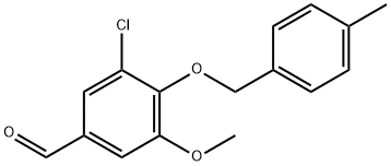 3-chloro-5-methoxy-4-[(4-methylphenyl)methoxy]benzaldehyde 化学構造式