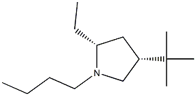 Pyrrolidine, 1-butyl-4-(1,1-dimethylethyl)-2-ethyl-, (2R,4R)-rel- (9CI) Structure