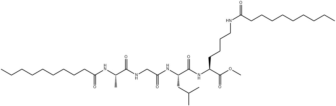 N6-Decanoyl-N2-(N-decanoyl-L-Ala-Gly-L-Leu-)L-Lys-OMe 结构式