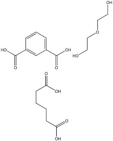 1,3-Benzenedicarboxylic acid, polymer with hexanedioic acid and 2,2-oxybisethanol 化学構造式