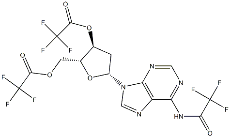 2'-デオキシ-N-(トリフルオロアセチル)アデノシン3',5'-ビス(トリフルオロアセタート) 化学構造式