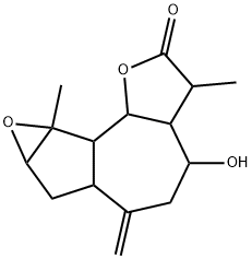 3a,4,5,6,6a,7,7a,8a,8b,8c-Decahydro-4-hydroxy-3,8a-dimethyl-6-methyleneoxireno[2,3]azuleno[4,5-b]furan-2(3H)-one,35191-38-9,结构式