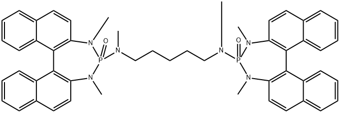 N,N′-双[(11BR)-3,5-二氢-3,5-二甲基-4-环氧-4H-二萘并[2,1-D:1′,2′-F][1,3,2]二氮杂磷杂庚英-4-基]-N,N′-二甲基-1,5-戊二胺 结构式