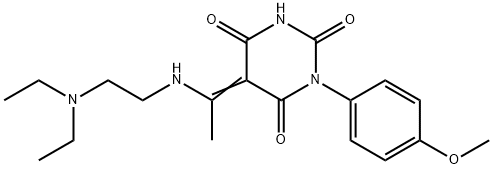 5-(1-{[2-(diethylamino)ethyl]amino}ethylidene)-1-(4-methoxyphenyl)-2,4,6(1H,3H,5H)-pyrimidinetrione Structure