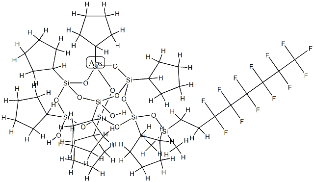1,3,5,7,9,11,14-七环戊基-14-[[二甲基（3,3,4,4,5,5,6 ，6,7,7,8,8,8,8-三氟氟辛基）[硅烷基]氧基]-三环[7.3.3.15，[11]庚硅氧烷-3，-7-二醇 结构式