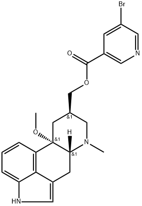 (8beta)-10methoxy-6-dimethylergoline-8-methanol-5-bromo-3-pyridinecarboxylate(ester) 化学構造式