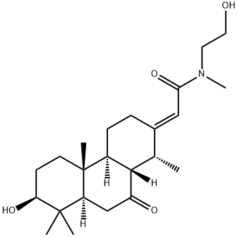 2-[(1R,2E)-3,4,4aβ,4b,5,6,7,8,8aβ,9,10,10aα-Dodecahydro-7α-hydroxy-1β,4bα,8,8-tetramethyl-10-oxophenanthren-2(1H)-ylidene]-N-(2-hydroxyethyl)-N-methylacetamide Structure