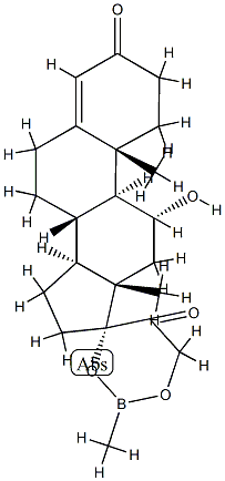 11α-Hydroxy-17,21-[(methylboranediyl)bisoxy]pregn-4-ene-3,20-dione Structure