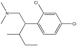 2,4-ジクロロ-N,N-ジメチル-β-(1-メチルプロピル)ベンゼンエタンアミン 化学構造式