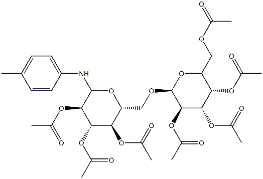 N-(4-Methylphenyl)-6-O-(2-O,3-O,4-O,6-O-tetraacetyl-α-D-galactopyranosyl)-2-O,3-O,4-O-triacetyl-D-glucopyranosylamine Structure