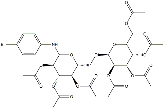 N-(4-Bromophenyl)-6-O-(2-O,3-O,4-O,6-O-tetraacetyl-α-D-galactopyranosyl)-2-O,3-O,4-O-triacetyl-D-glucopyranosylamine Structure