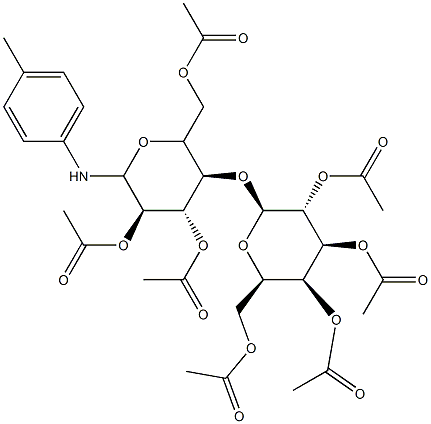 N-(4-Methylphenyl)-4-O-(2-O,3-O,4-O,6-O-tetraacetyl-β-D-galactopyranosyl)-2-O,3-O,6-O-triacetyl-D-glucopyranosylamine 结构式