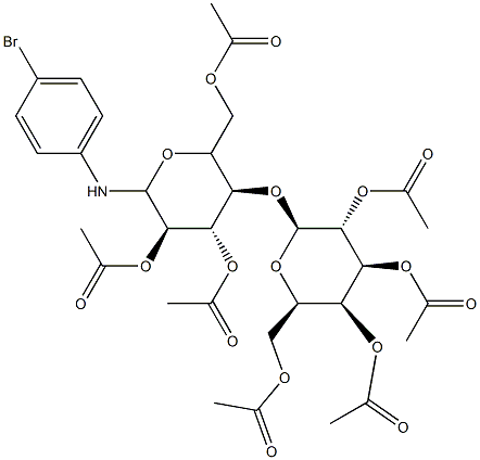 4-O-(2-O,3-O,4-O,6-O-Tetraacetyl-β-D-galactopyranosyl)-1-[(4-bromophenyl)amino]-1-deoxy-D-glucopyranose 2,3,6-triacetate 结构式