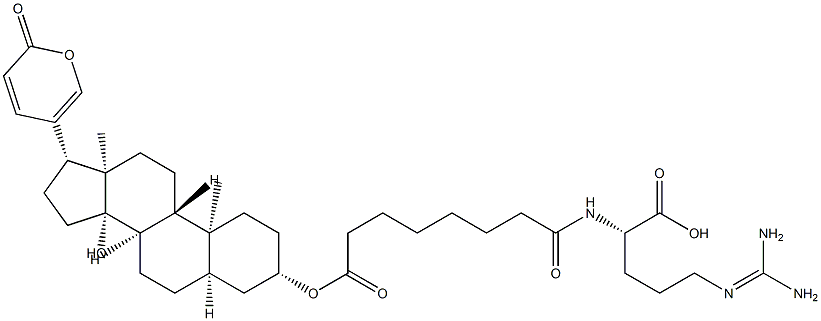 3β-[[8-[[(S)-4-[(Aminoiminomethyl)amino]-1-carboxybutyl]amino]-1,8-dioxooctyl]oxy]-14-hydroxy-5β-bufa-20,22-dienolide Structure