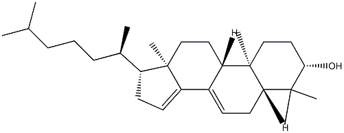 4,4-Dimethyl-5α-cholesta-7,14-dien-3β-ol Struktur