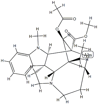 (2β,5α,12R,19α)-4β-Acetoxy-3β,6β-epoxy-1-methylaspidospermidine-3-carboxylic acid methyl ester,35470-43-0,结构式