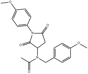 N-(4-methoxybenzyl)-N-[1-(4-methoxyphenyl)-2,5-dioxo-3-pyrrolidinyl]acetamide,355143-03-2,结构式
