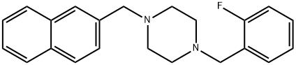 1-(2-fluorobenzyl)-4-(2-naphthylmethyl)piperazine 化学構造式