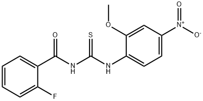 N-(2-fluorobenzoyl)-N'-{4-nitro-2-methoxyphenyl}thiourea,355428-60-3,结构式