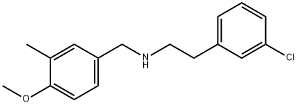 2-(3-chlorophenyl)-N-(4-methoxy-3-methylbenzyl)ethanamine 结构式