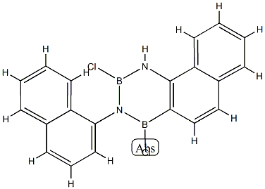 2,4-Dichloro-1,2,3,4-tetrahydro-3-(1-naphthalenyl)naphtho[2,1-e]-1,3,2,4-diazadiborine Struktur
