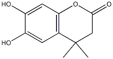 2H-1-Benzopyran-2-one,3,4-dihydro-6,7-dihydroxy-4,4-dimethyl-(9CI) 化学構造式