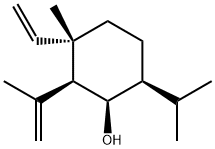 (1R)-3α-Vinyl-3-methyl-2β-(1-methylvinyl)-6β-isopropylcyclohexan-1β-ol 结构式