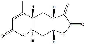 (3aR)-3,3aα,4,4aα,8,8a,9,9aα-オクタヒドロ-5,8aβ-ジメチル-3-メチレンナフト[2,3-b]フラン-2,7-ジオン 化学構造式