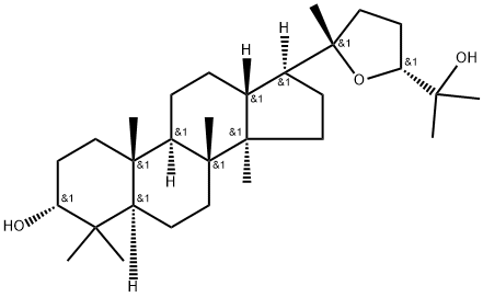 (24R)-20,24-Epoxy-5α-dammarane-3α,25-diol, 35761-53-6, 结构式