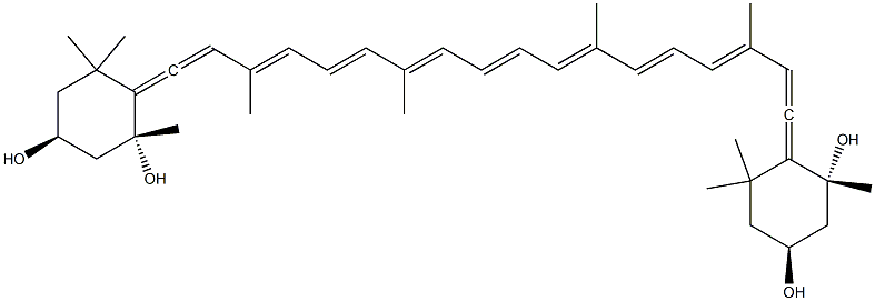 (3S,3'S,5R,5'R,6R,6'R)-6,6',7,7'-Tetradehydro-5,5',6,6'-tetrahydro-3,3',5,5'-tetrahydroxy-β,β-carotene Structure