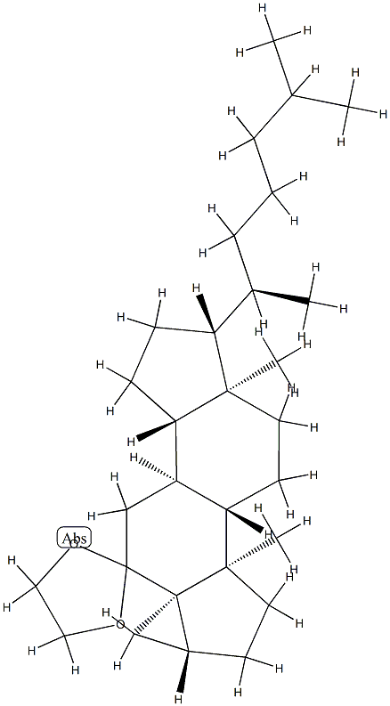 (3R,5R)-3,5-Cyclo-5α-cholestan-6-one ethylene acetal 结构式