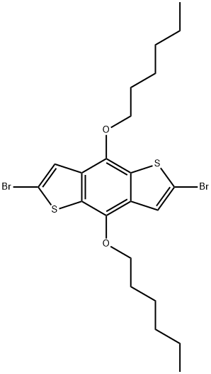 2,6-Dibromo-4,8-bis(hexyloxy)-benzo[1,2-b:4,5-b']dithiophene Struktur