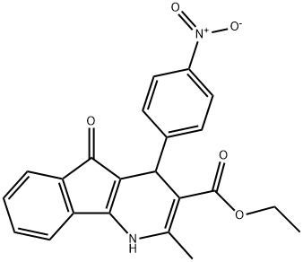 ethyl 2-methyl-4-(4-nitrophenyl)-5-oxo-4,5-dihydro-1H-indeno[1,2-b]pyridine-3-carboxylate Struktur