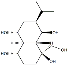 (1S,8aβ)-Decahydro-1-hydroxymethyl-4aα-methyl-7β-isopropyl-1β,4α,5α,8β-naphthalenetetrol 结构式