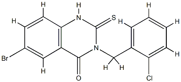 6-bromo-3-[(2-chlorophenyl)methyl]-2-sulfanylidene-1H-quinazolin-4-one Struktur