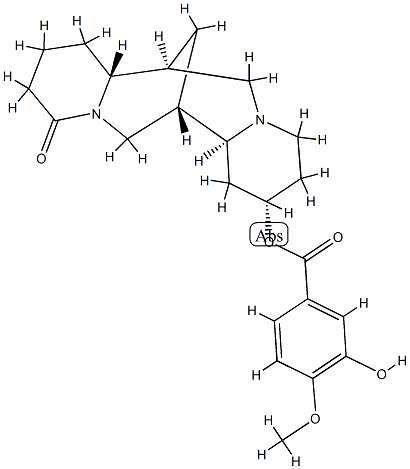 3-Hydroxy-4-methoxybenzoic acid [(2S,7aα,14aβ)-dodecahydro-11-oxo-7α,14α-methano-2H,6H-dipyrido[1,2-a:1',2'-e][1,5]diazocin-2β-yl] ester|