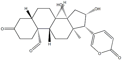 14,16β-Dihydroxy-3,19-dioxo-5α,14β-bufa-20,22-dienolide,36155-63-2,结构式