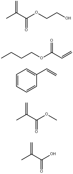 2-Propenoic acid, 2-methyl-, polymer with butyl 2-propenoate, ethenylbenzene, 2-hydroxyethyl 2-methyl-2-propenoate and methyl 2-methyl-2-propenoate|2-甲基-2-丙烯酸与2-丙烯酸丁酯、苯乙烯、2-甲基-2-丙烯酸-2-羟乙酯和2-甲基-2-丙烯酸甲酯的聚合物