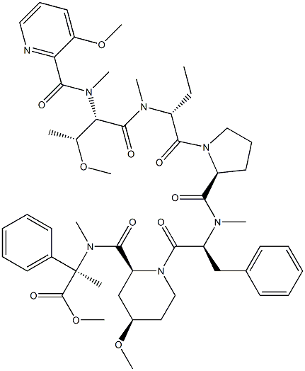 N-[(3-Methoxy-2-pyridinyl)carbonyl]-N,O-dimethyl-L-Thr-N-methyl-D-Abu-L-Pro-N-methyl-L-Phe-4α-methoxy-L-pipecoloyl-N-methyl-2-phenyl-L-Ala-OMe|