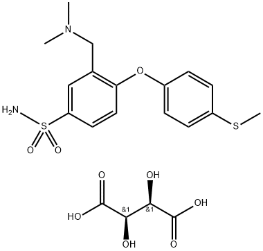 3-[(DIMETHYLAMINO)METHYL]-4-[4-(METHYLSULFANYL)PHENOXY]BENZENE-1-SULFONAMIDE L-TARTARATE (1:1) Structure