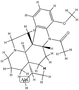 1-Acetyl-17-methoxyaspidospermidin-20-ol Struktur