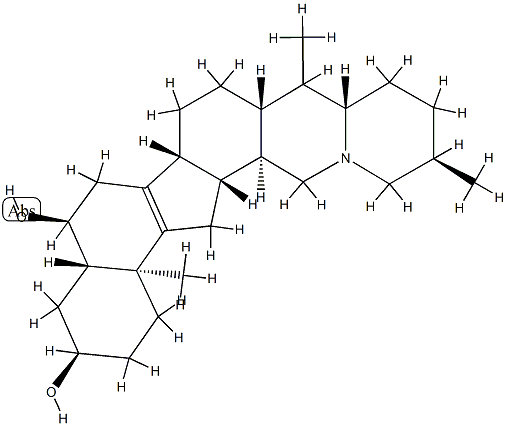 (5α,25α)-8,9-Didehydrocevane-3α,6α-diol 结构式