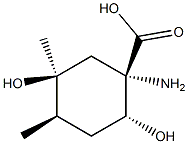 Cyclohexanecarboxylic acid, 1-amino-2,5-dihydroxy-4,5-dimethyl-, (1R,2S,4S,5R)-rel- (9CI) Structure