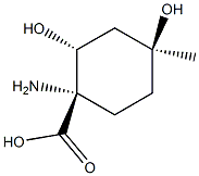 Cyclohexanecarboxylic acid, 1-amino-2,4-dihydroxy-4-methyl-, (1R,2S,4R)-rel- Struktur