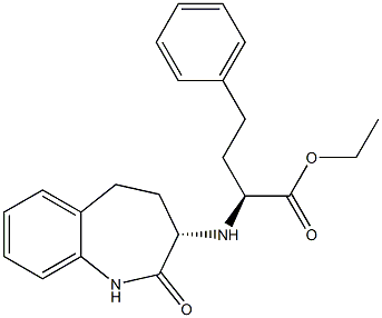 Benzenebutanoicacid,a-[[(3S)-2,3,4,5-tetrahydro-2-oxo-1H-1-benzazepin-3-yl]amino]-,ethylester,(aS)- Structure