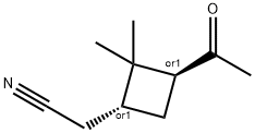 Cyclobutaneacetonitrile, 3-acetyl-2,2-dimethyl-, (1R,3S)-rel- (9CI) 结构式